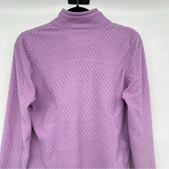 Tek Gear Quilted Fleece 1/4 Zip Pullover Women M Purple Thumbholes Turtleneck - Picture 8 of 10